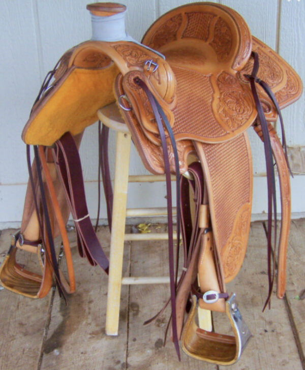 Premium Leather Western Barrel Racing Trail Horse Tack Saddle All Size 10"-18"
